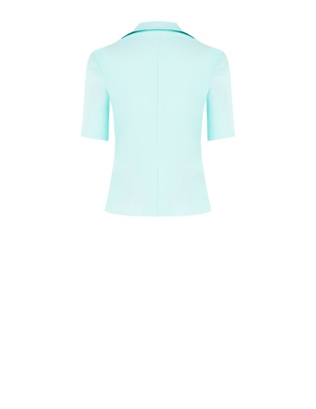 Pólo em tecido Bi-Stretch com laços de strass no colarinho Rinascimento