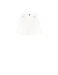 Calças curtas de tecido técnico folgado com alfinetes de laço em strass Rinascimento