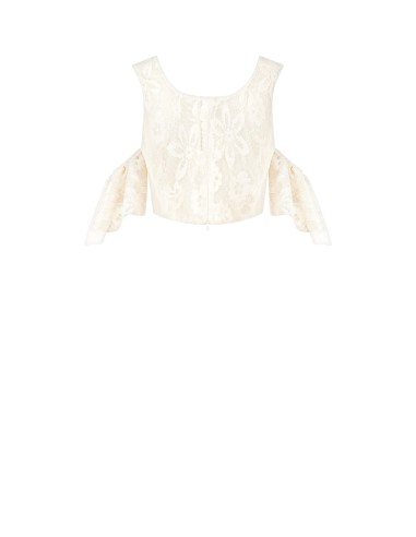 Rinascimento Top de renda com corpete e lurex