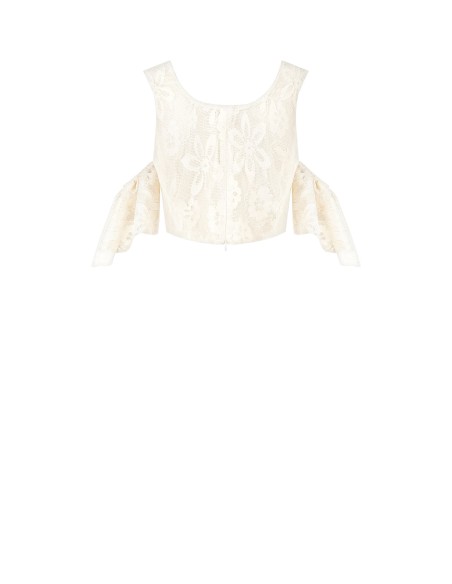 Rinascimento Top de renda com corpete e lurex