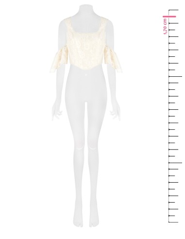 Rinascimento Top de renda com corpete e lurex