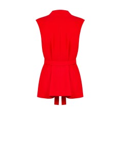 Blazer aberto sem mangas em tecido fluido com cinto coordenado Rinascimento 2