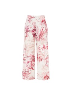 Calças Palazzo de algodão com elástico nas costas Rinascimento