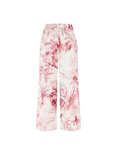 Calças Palazzo de algodão com elástico nas costas Rinascimento