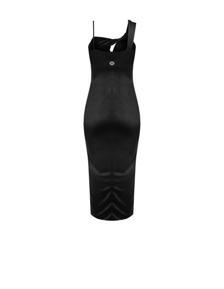 Vestido de bainha de malha brilhante com recorte no decote Rinascimento
