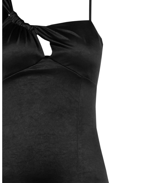 Vestido de bainha de malha brilhante com recorte no decote Rinascimento