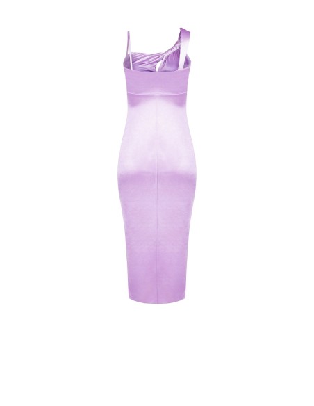 Vestido de bainha de malha brilhante com recorte no decote Rinascimento