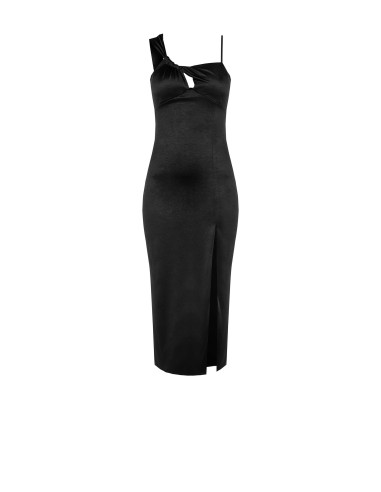 Vestido de bainha de malha brilhante com recorte no decote Rinascimento