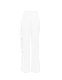 Calças Palazzo fluidas com Maxi folhos em georgette Rinascimento 2