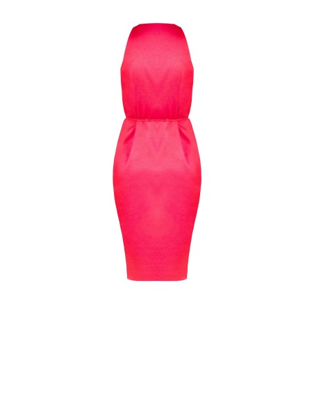 Vestido curto de cetim com carteira ligeiramente ruched Rinascimento
