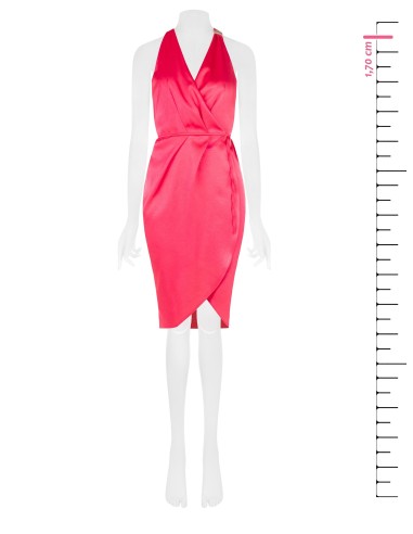 Vestido curto de cetim com carteira Ligeiramente Ruched Rinascimento