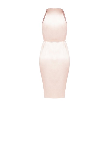 Vestido curto de cetim com carteira Ligeiramente Ruched Rinascimento