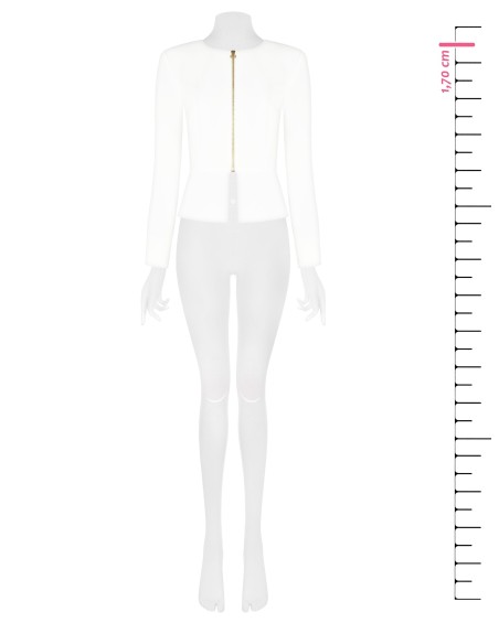 Casaco curto em tecido técnico com dragonas e fecho de correr central Rinascimento