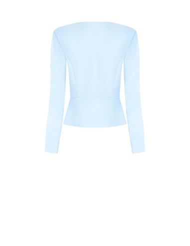 Casaco curto em tecido técnico com dragonas e fecho de correr central Rinascimento