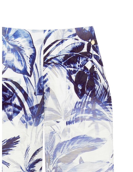 Calças Palazzo de algodão com elástico nas costas Rinascimento