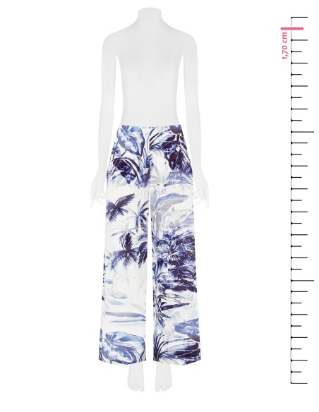 Calças Palazzo de algodão com elástico nas costas Rinascimento