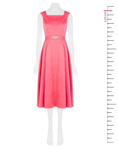 Vestido midi de algodão misto com cinto de jóias a condizer Rinascimento