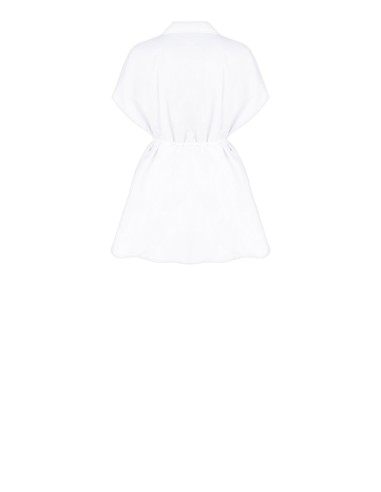 Vestido curto com camisa bombshell e cinto de ajuste fino Rinascimento