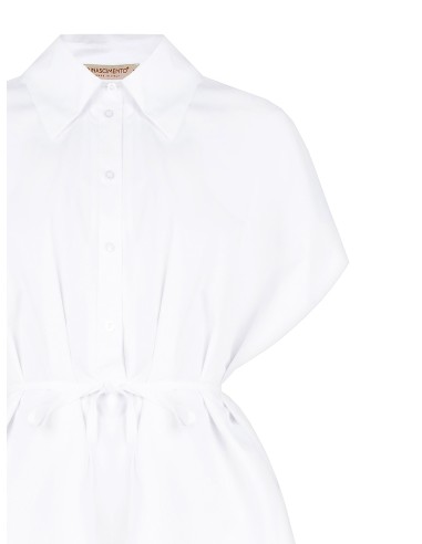 Vestido curto com camisa bombshell e cinto de ajuste fino Rinascimento