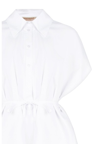 Vestido curto com camisa bombshell e cinto de ajuste fino Rinascimento