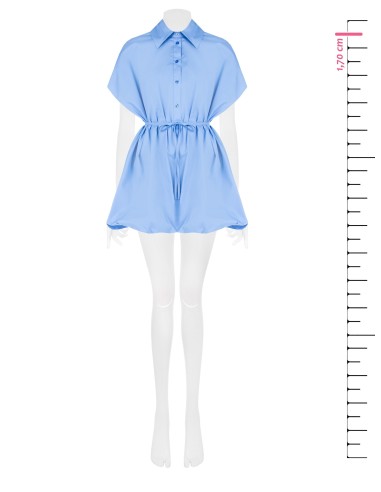 Vestido curto com camisa bombshell e cinto de ajuste fino Rinascimento