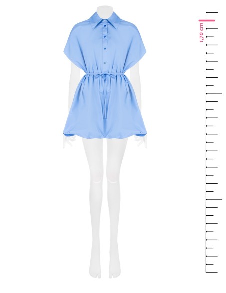 Vestido curto com camisa bombshell e cinto de ajuste fino Rinascimento