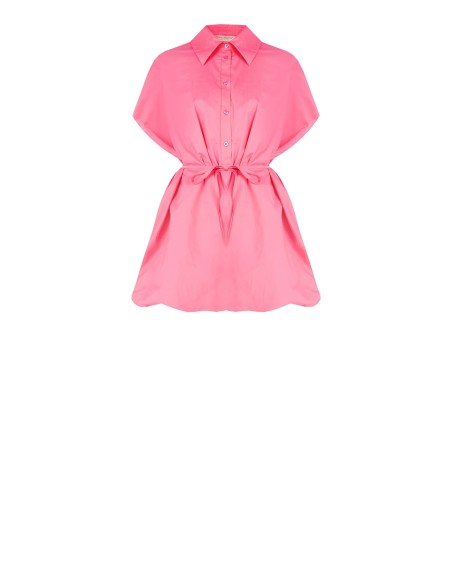 Vestido curto com camisa bombshell e cinto de ajuste fino Rinascimento