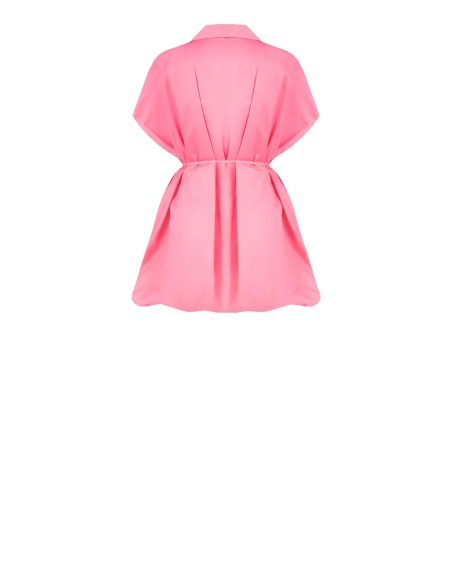 Vestido curto com camisa bombshell e cinto de ajuste fino Rinascimento