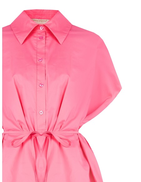 Vestido curto com camisa bombshell e cinto de ajuste fino Rinascimento