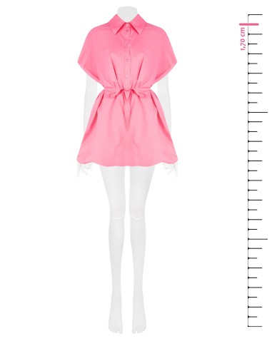 Vestido curto com camisa bombshell e cinto de ajuste fino Rinascimento