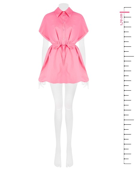 Vestido curto com camisa bombshell e cinto de ajuste fino Rinascimento