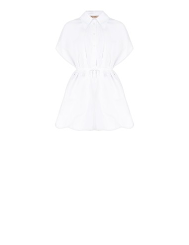 Vestido curto com camisa bombshell e cinto de ajuste fino Rinascimento