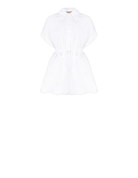 Vestido curto com camisa bombshell e cinto de ajuste fino Rinascimento