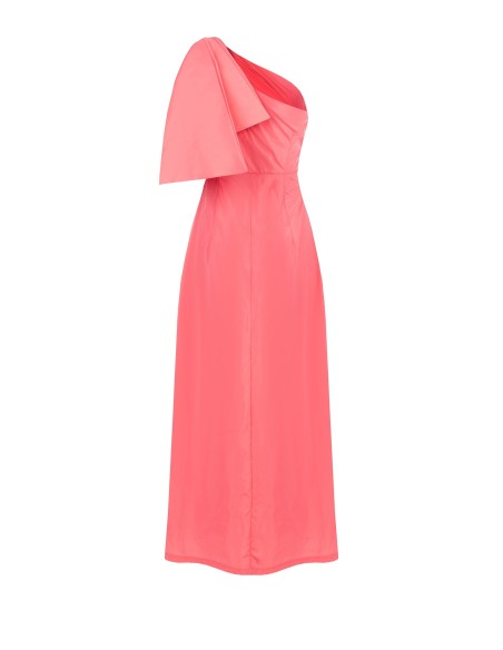 Vestido comprido de nylon com um ombro só e laço Rinascimento