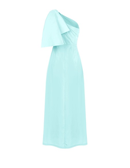 Vestido comprido de nylon com um ombro só e laço Rinascimento