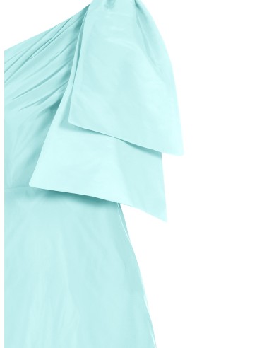 Vestido comprido de nylon com um ombro só e laço Rinascimento