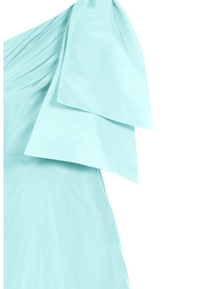 Vestido comprido de nylon com um ombro só e laço Rinascimento