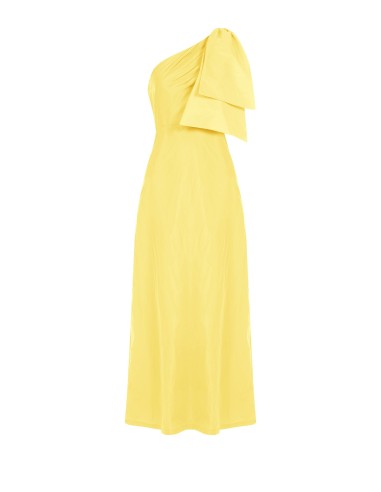 Vestido comprido de nylon com um ombro só e laço Rinascimento