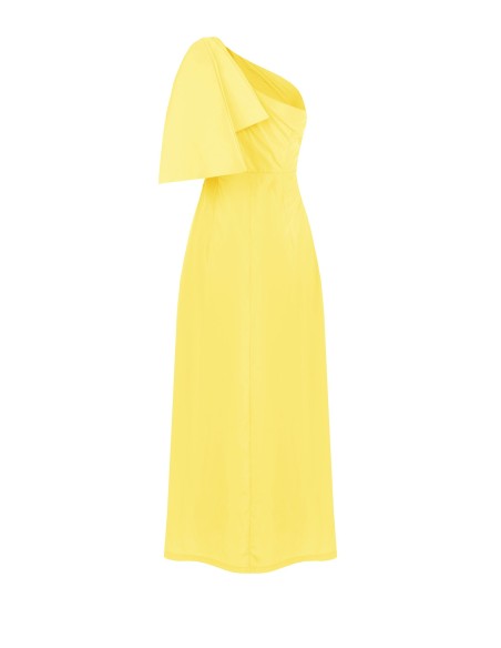 Vestido comprido de nylon com um ombro só e laço Rinascimento