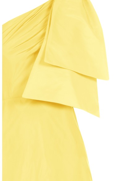Vestido comprido de nylon com um ombro só e laço Rinascimento