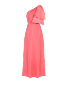 Vestido comprido de nylon com um ombro só e laço Rinascimento