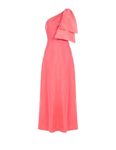 Vestido comprido de nylon com um ombro só e laço Rinascimento