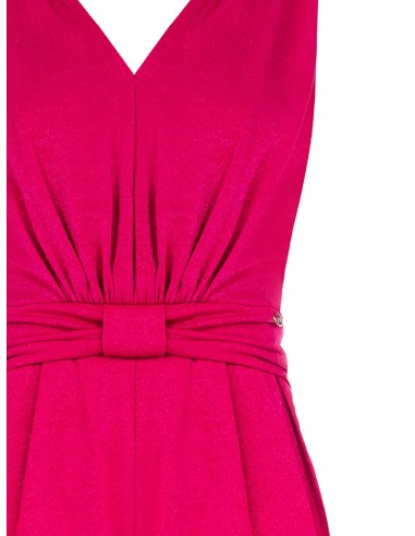 Macacão comprido em lurex com duplo decote em V Rinascimento