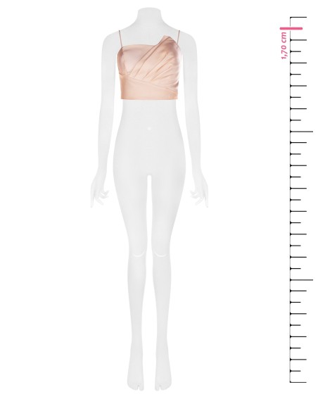 Crop Top Corset em viscose iridescente com copas Rinascimento