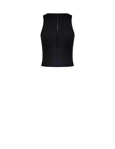 Top de neopreno líquido à frente com fecho de correr maxi nas costas Rinascimento