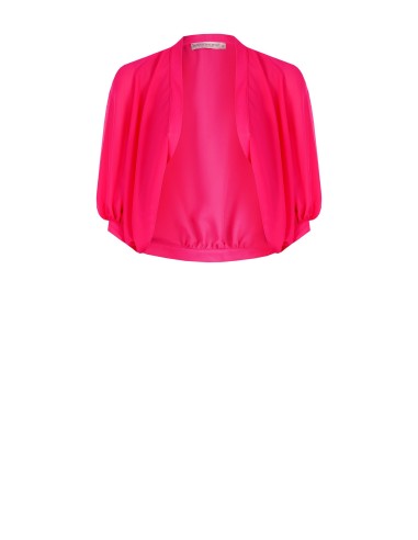 Envoltório em georgette com mangas em balão Rinascimento