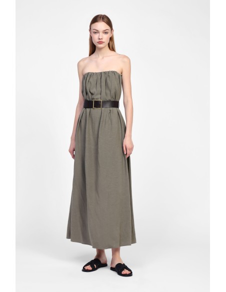 Vestido comprido com cinto ajustável Dixie