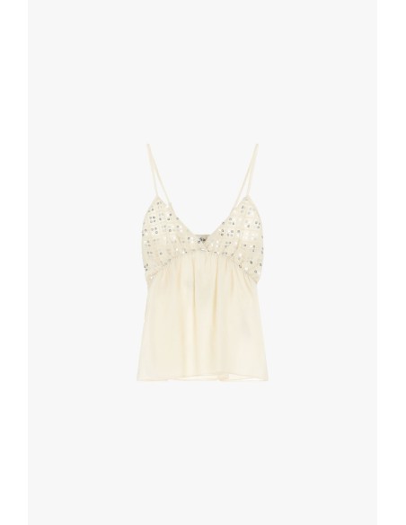 Top com alças e decote em V Dixie