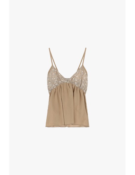 Top com alças e decote em V Dixie