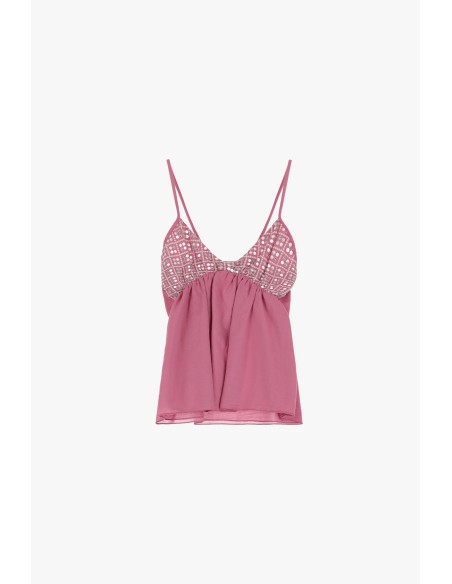 Top com alças e decote em V Dixie